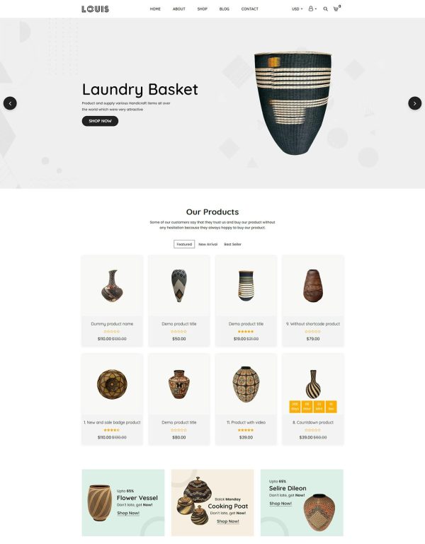 Download Louis – Handmade & Craft Shopify Theme Louis – Handmade & Craft Shopify Theme is a Handmade Shop Shopify theme.