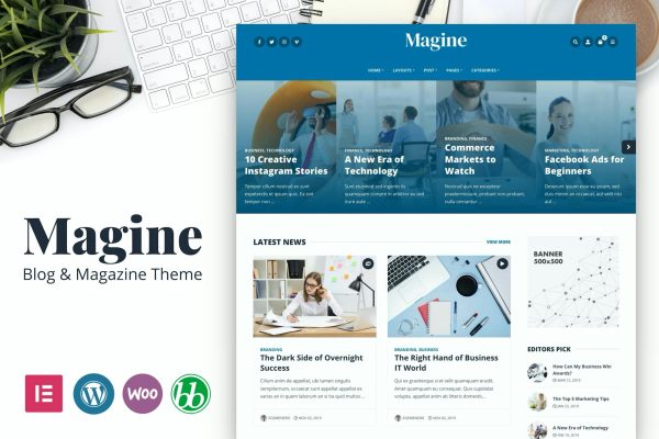 Download Magine - Business Blog WordPress Theme A modern WordPress news, magazine and blog theme specially designed for business blogs.