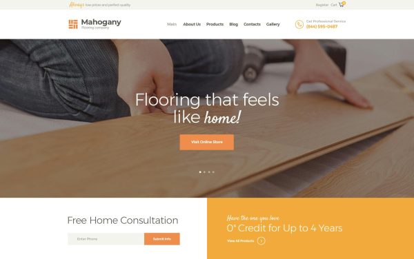 Download Mahogany Flooring Company WordPress Theme