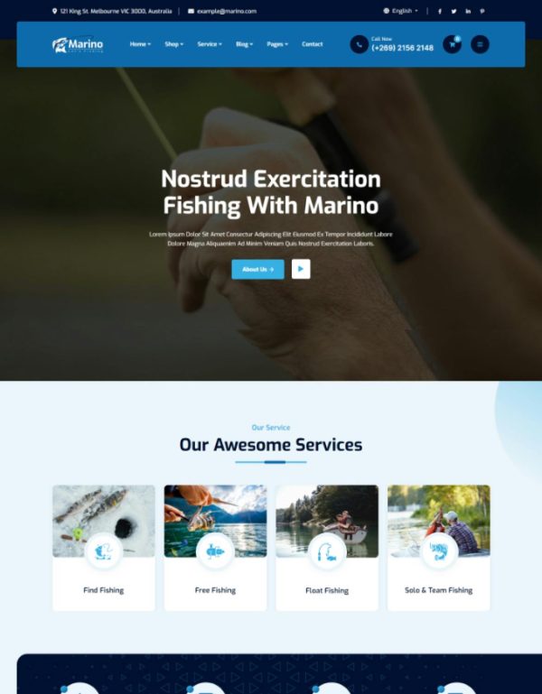 Download Marino - Fishing & Sea Hobby WordPress Theme Fishing Solution And Service WordPress Theme is specially designed for fishing club and sea club