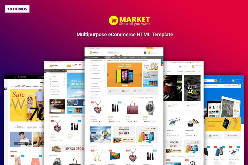 Market - Multipurpose eCommerce HTML Template Clean, modern and ...