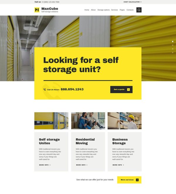 Download MaxCube Self Storage Business WordPress Theme