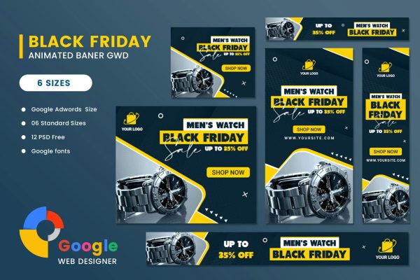 Download Men Watch Black Friday Sale HTML5 Banner Ads GWD Men Watch Black Friday Sale HTML5 Banner Ads Google Web Designer