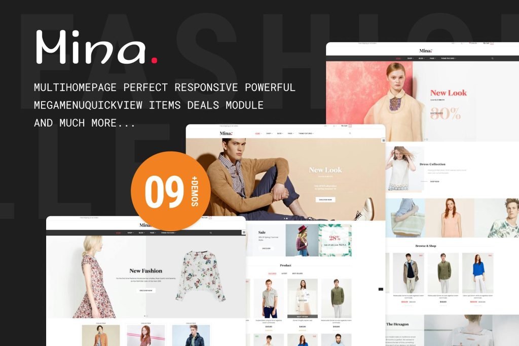 Mina Fashion Shopify Theme Shopify Theme Sections, Multiple layout ...