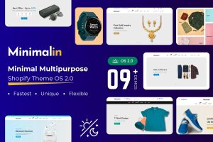 Download Minimalin - Minimal eCommerce Shopify Theme OS 2.0 Minimalin fastest fashion clothing beauty minimal multipurpose eCommerce Shopify theme, dark, RTL