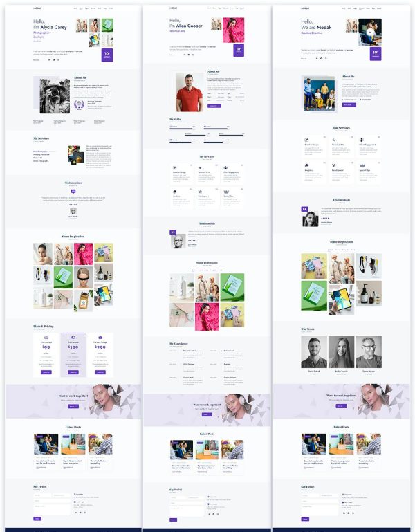 Download Modak - One Page WordPress Theme Theme designed and optimized specially for Agency, Photography and Personal Website.