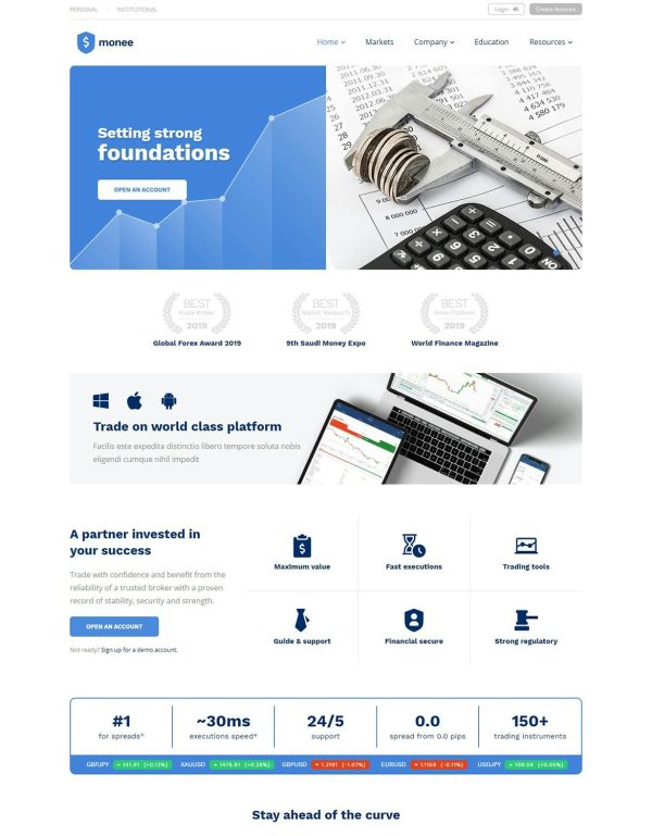 Download Monee - Forex and Stock Broker HTML Template