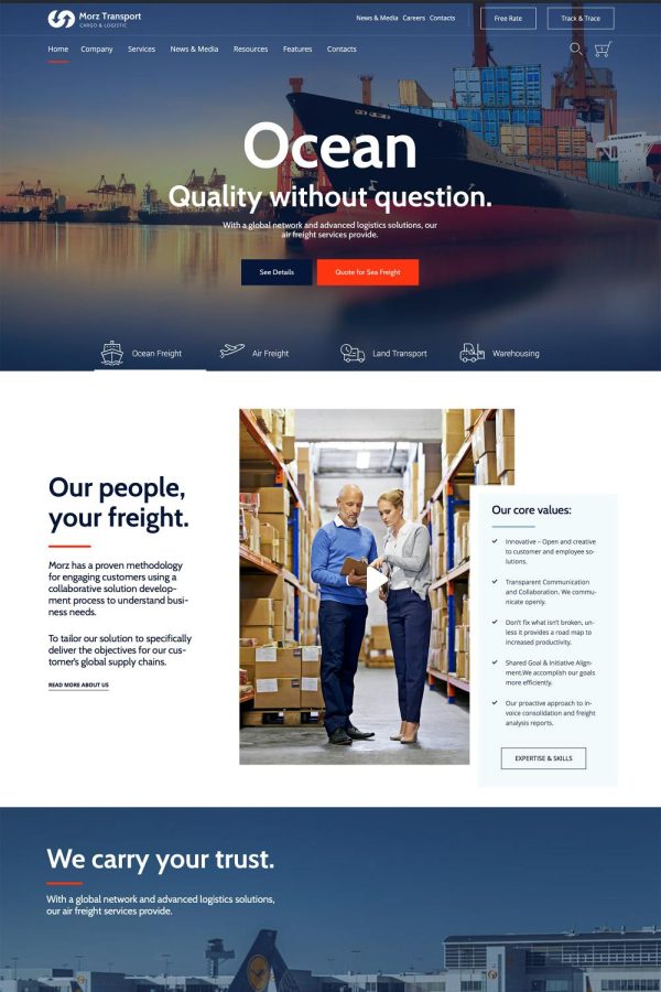 Download Morz - Transport Cargo Logistics WordPress Theme The Ultimate Niche WordPress Theme for the Transport, Cargo and Logistics Sector