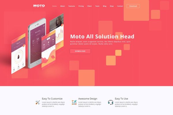 Download Moto - WordPress Landing Page Theme Moto – WordPress Landing Page Theme is a responsive, clean and modern designed WordPress Theme.