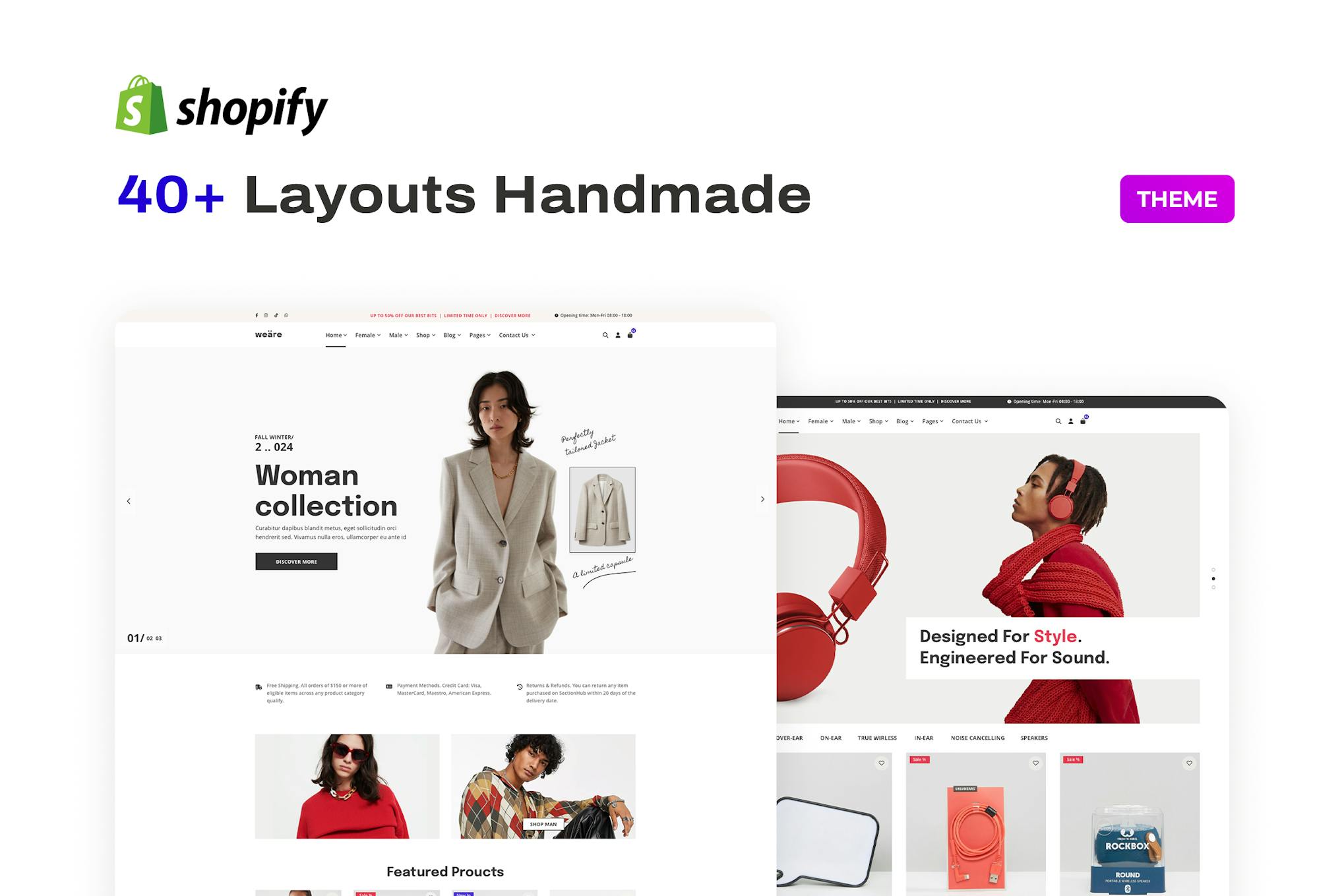 Multipurpose eCommerce Theme for Shopify – Weäre Shopify Theme for Fashion Empire, Electronics haven, or any other type of e-Commerce venture