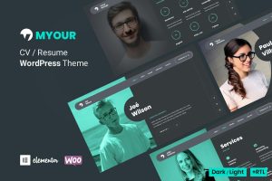 Download Myour - Personal Portfolio Resume WordPress Theme Personal Portfolio WordPress Theme, CV Resume Theme, Elementor, Dark Light Skin, One Page Portfolio