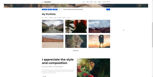 Download Narrative - Portfolio WordPress Theme 1-click Demo Install, eCommerce, 20+ Portfolio styles, Visual Page Builder (WPBakery)