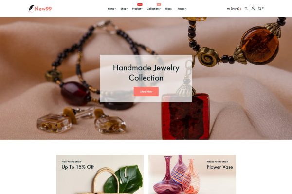 Download New99 - Handmade Shop eCommerce Shopify Theme 2.0 New99 fully customizable fastest art, crafts, home decor, handmade shop eCommerce Shopify theme, RTL