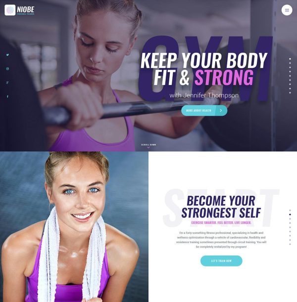 Download Niobe A Gym Trainer & Nutrition Coach WordPress Theme