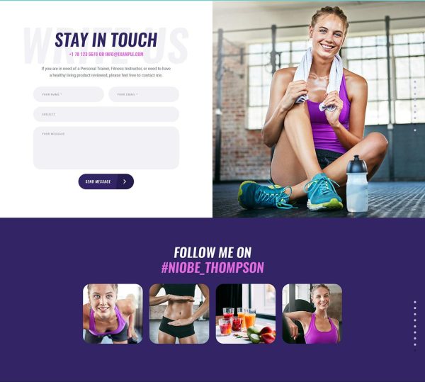 Download Niobe A Gym Trainer & Nutrition Coach WordPress Theme