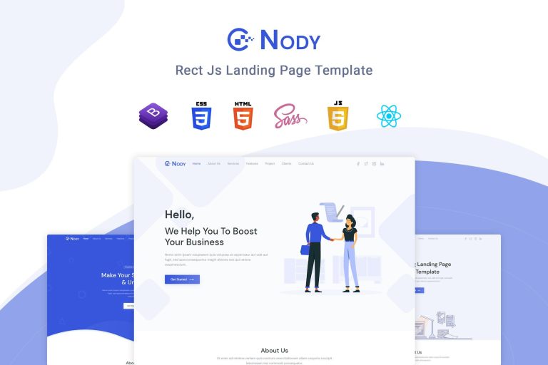 Download Nody React - React Js Landing Page Template Nody React Js is a multi purpose Bootstrap 4 landing page template.
