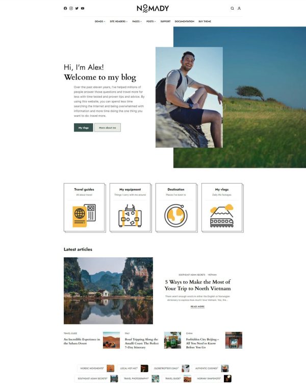 Download Nomady - Magazine Theme for Digital Nomads A WordPress theme made for the Digital Nomads