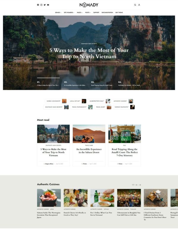 Download Nomady - Magazine Theme for Digital Nomads A WordPress theme made for the Digital Nomads