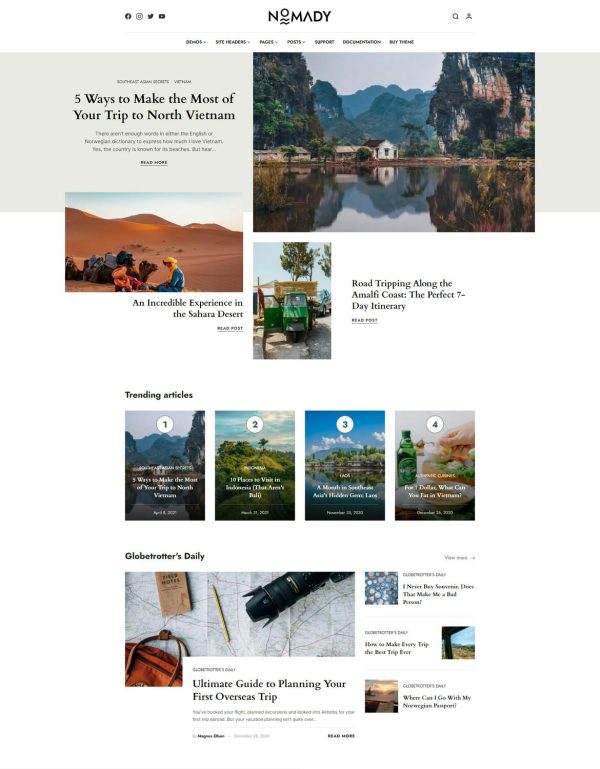 Download Nomady - Magazine Theme for Digital Nomads A WordPress theme made for the Digital Nomads