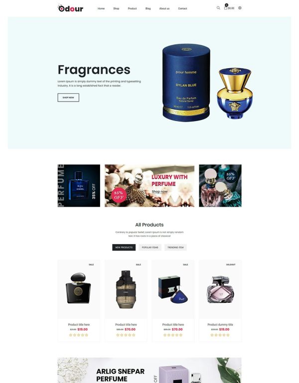 Download Odour - Perfume Shopify Theme This Theme is a creative as well as modern Shopify theme.