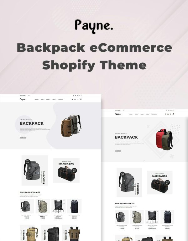 Download Payne - Backpack eCommerce Shopify Theme Adjusting this exclusive Shopify theme is super easy, even if you do not possess strong coding skill