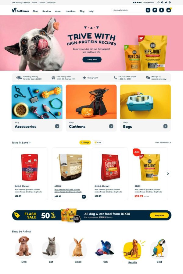 Download PetMania - Pet Care & Shop WooCommerce WordPress The Ultimate WordPress WooCommerce Elementor Pro Theme for Pet Care & Pet Shop
