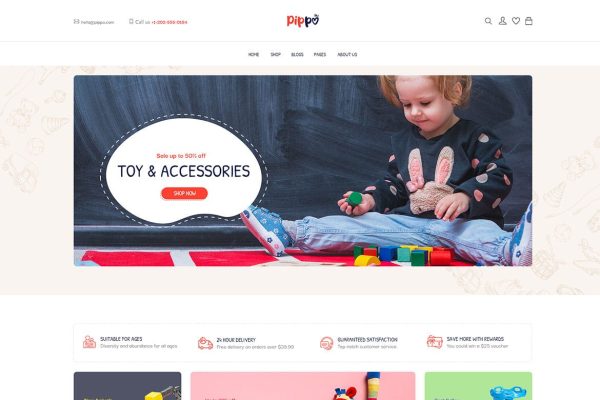 Download Pippo - Kids Toys Store WooCommerce WordPress Them Powerful Theme Options, Easy Customize, WooCommerce, Elementor Page Builder, One Click Import Demo D