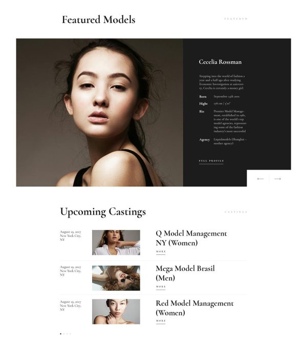 Download Podium - Model Agency WordPress Theme Beautiful Model Agency WordPress Theme With Events Calendar