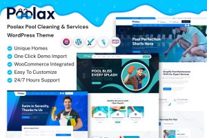 Download Poolax – Pool Cleaning & Services WordPress Theme Poolax – Pool Cleaning & Services WordPress Theme is perfect for creating a website for Pool Service