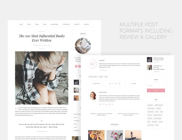 Download Portada - Elegant Blog Blogging WordPress Theme Elegant, light and aesthetic multi-demo blog WordPress Theme.