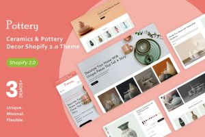 Download Potsy - Ceramics & Pottery Decor Shopify 2.0 Theme Ceramics & Pottery Decor Shopify Theme, Handmade Pottery, Minimal Decor Stores, Shopify Online Store