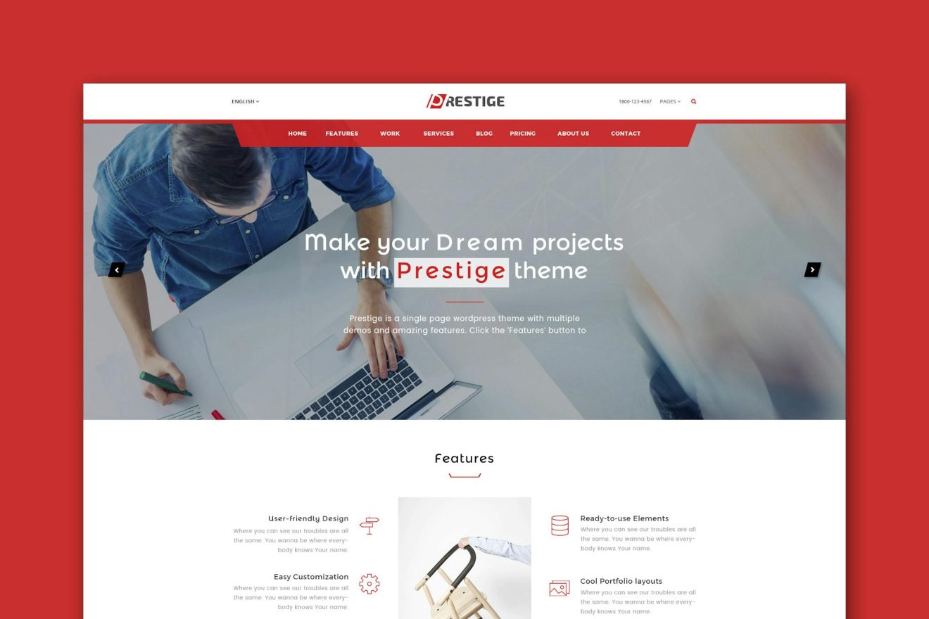 Prestige - Single Page HTML Template One Pager - Prime Access