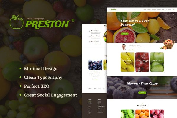 Download Preston Fruit Company & Organic Farming WordPress Theme