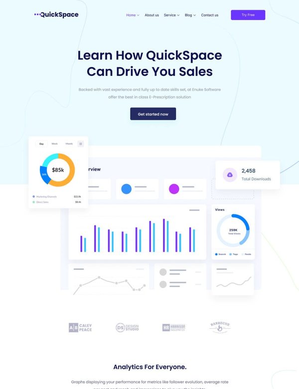 Download QuickSpace - Multipurpose agency WordPress Theme  elementor page builder, wordpress latest version, clean and responsive