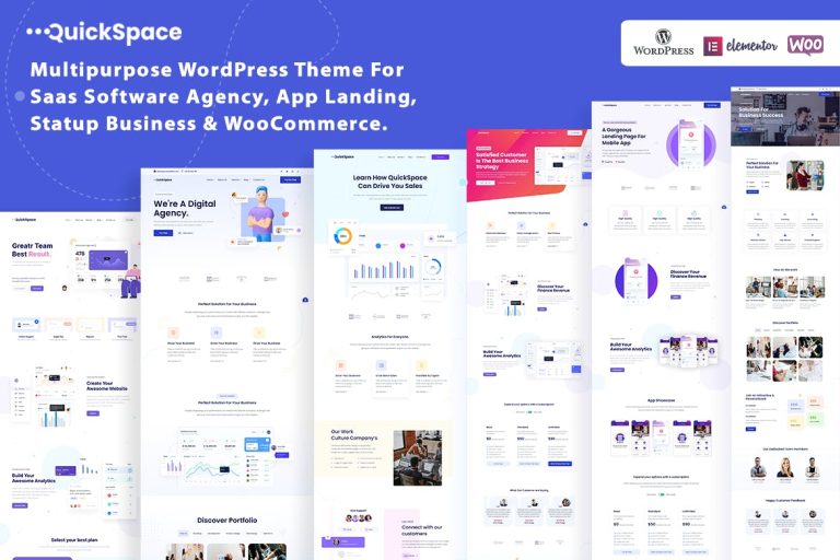 Download QuickSpace - Multipurpose agency WordPress Theme  elementor page builder, wordpress latest version, clean and responsive