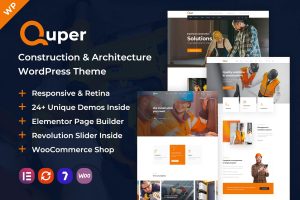 Download Quper | Construction and Architecture WP Theme Construction, Engineering and Architecture WordPress Theme with 24+ Unique Demos Inside