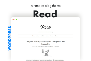 Download Read WP - Minimalist WordPress Blog Theme Read WP is a responsive WordPress blog theme focused on readability with a minimalist design.