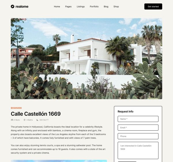 Download Realome - Real Estate and Realtor Block Theme Full site editing block theme for real estate agencies, and realtors