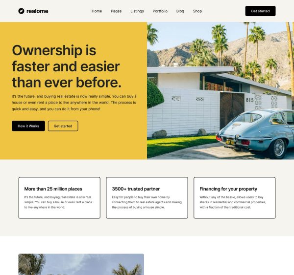 Download Realome - Real Estate and Realtor Block Theme Full site editing block theme for real estate agencies, and realtors