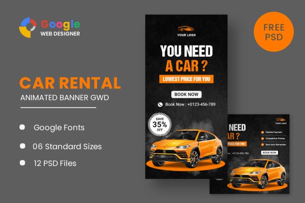 Download Rent A Car HTML5 Banner Ads GWD Rent A Car HTML5 Banner Ads GWD