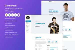 Download Responsive CV / Resume HTML Template Gentleman Resume template