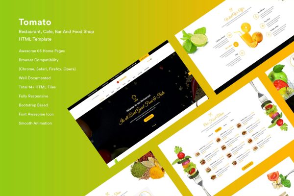 Download Restaurant, Cafe, Bar And Food shop HTML Template Restaurant, Cafe, Bar And Food shop HTML Template