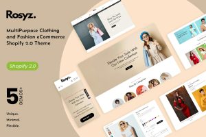 Download Rosyz - MultiPurpose Clothing and Fashion Store Clothing & Fashion Shopify Store, Multipurpose Fashion Shopify Theme, Minimal Clean Clothing Store
