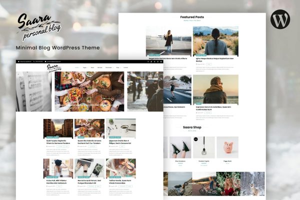 Download Saara - Minimal Blog WordPress Theme Minimalist  Woocommerce Multipurpose Theme, Responsive, Minimal bloggers, authors, writers, Demos