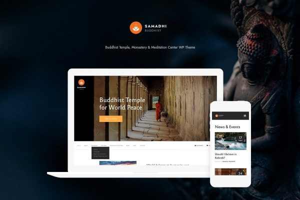 Download Samadhi Oriental Buddhist Temple WordPress Theme