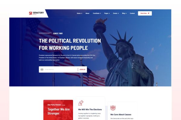Download Senatory - Political Candidate WordPress Theme Politics, Political Campaign, Election, Candidate, Political Party, Interest Group, Organization