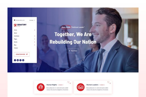 Download Senatory - Political Candidate WordPress Theme Politics, Political Campaign, Election, Candidate, Political Party, Interest Group, Organization