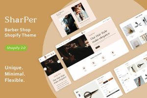 Download Sharper - Barber Shop Shopify Theme Barbershop, Men Hair Salon & Beauty Parlour Multiple Page. Powerful Theme Feature Beard Hair