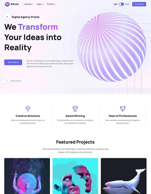 Download Silicon - Multipurpose Technology WordPress Theme 100+ flexible sections for unique layouts with Dark Mode included for all pages.