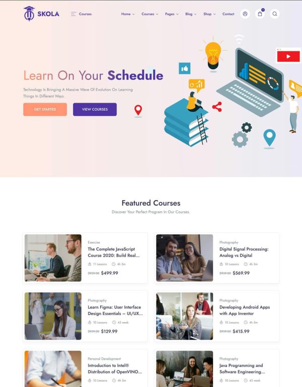 Download Skola - LMS Online Courses WordPress Theme Create Online Courses and Online Training Courses. Built for Schools, Universities & Individuals